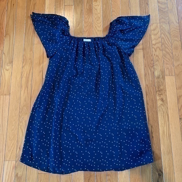 Finn & Grace Women's Medium Dress Baby Doll Navy Blue With White Star Pattern